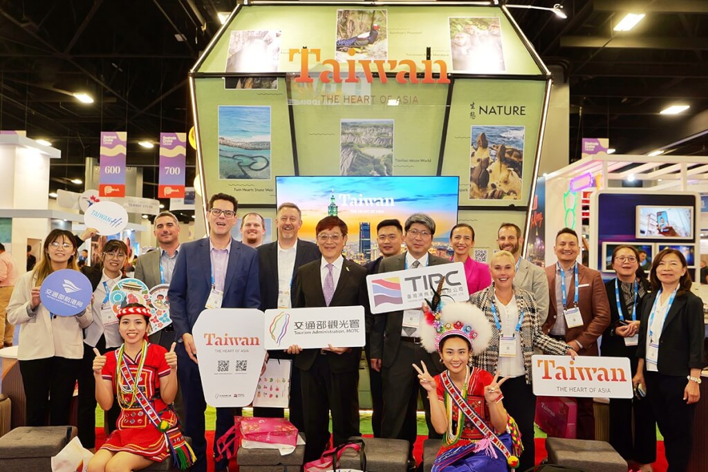 Members of the Taiwan delegation at Seatrade Cruise Global. (CNA photo)